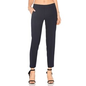 Vince Pants Women's 0 Coastal Blue Side Strapping‎ Stretch Wool Tapered Trousers
